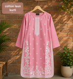 ✨ Premium Cotton Lawn Embroidered Kurti for Women | Elegant Floral Design 🌿