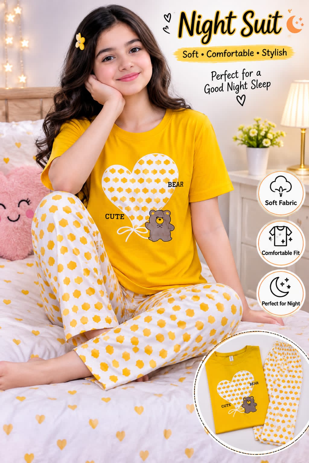 ✨ Soft & Comfortable Women’s Night Suit | Casual Sleepwear Set
