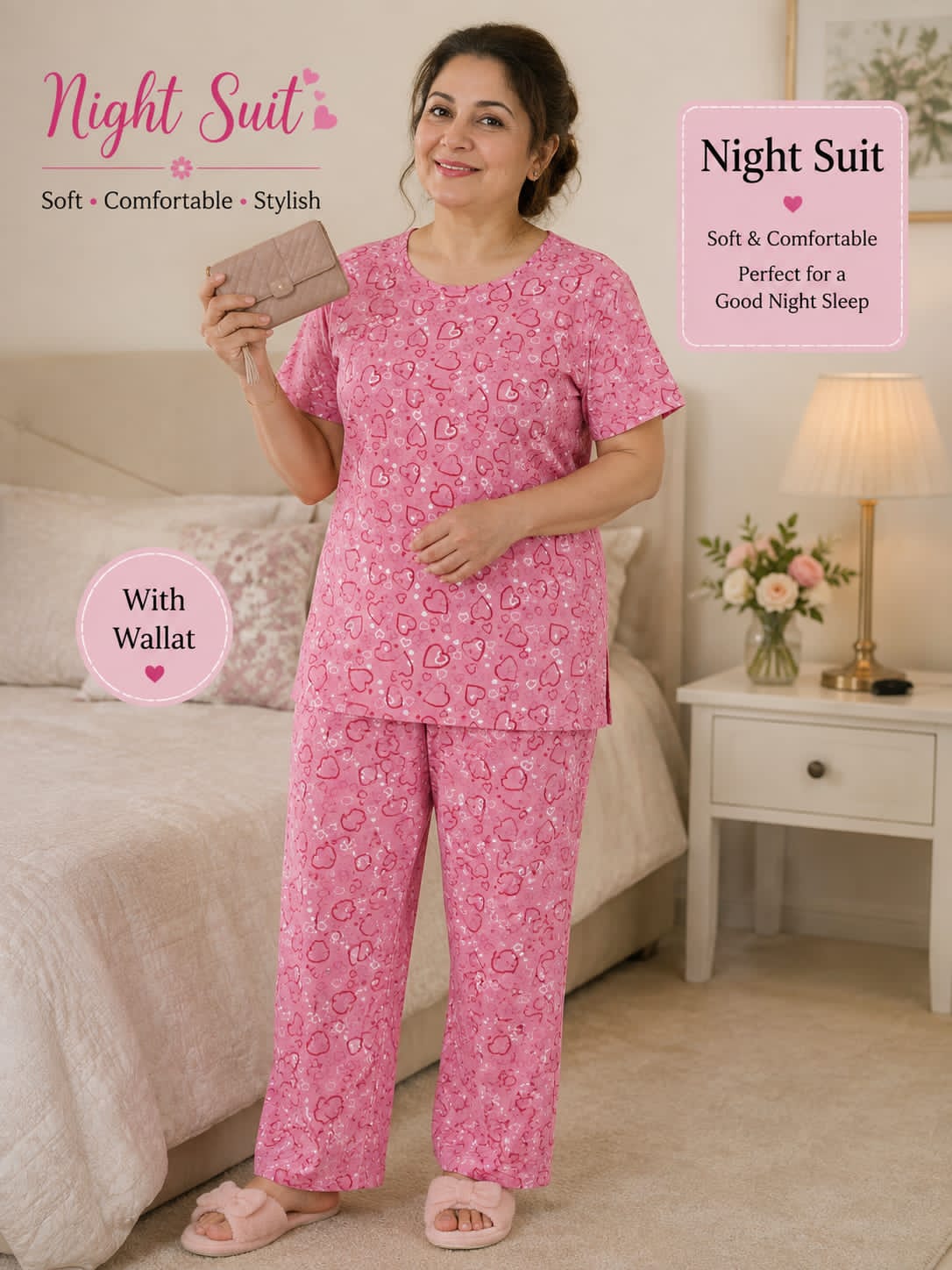 ✨ Soft & Comfortable Women’s Night Suit | Casual Sleepwear Set