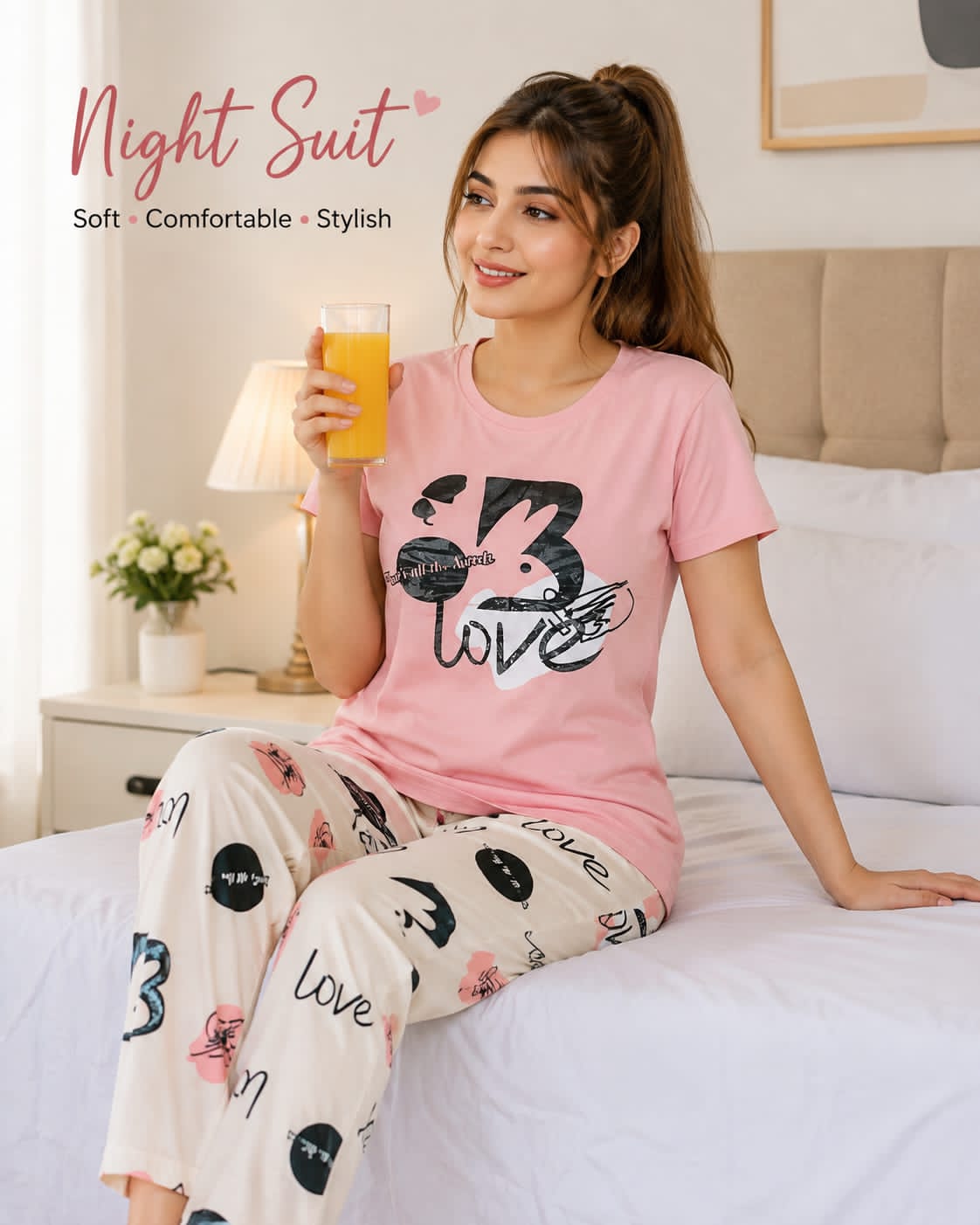 ✨ Soft & Comfortable Women’s Night Suit | Casual Sleepwear Set